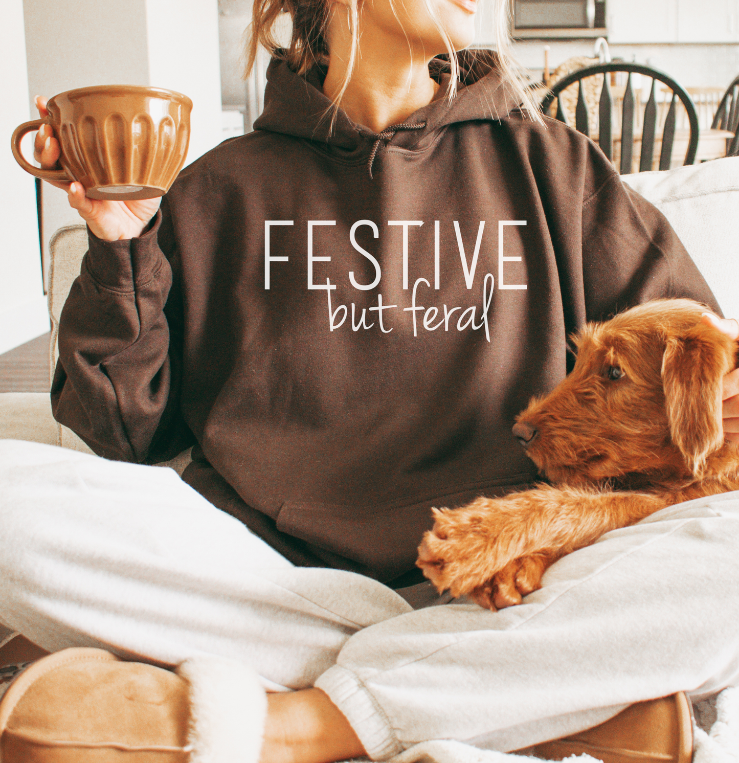 Funny Festive But Feral Hoodie