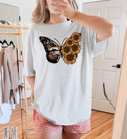 Western Butterfly Sunflowers Tee