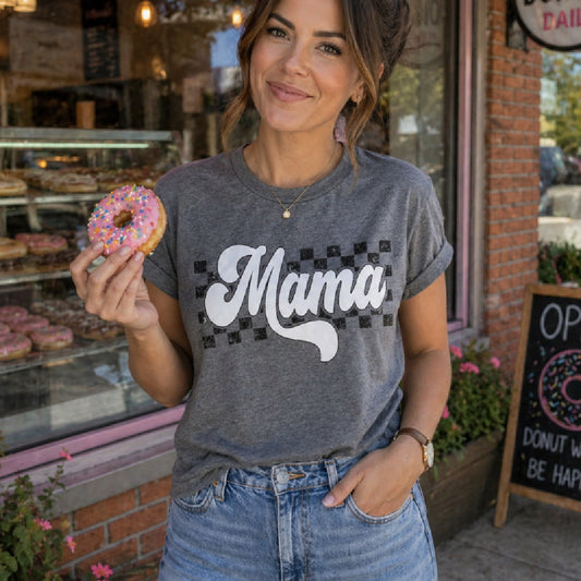 Mama Checkered Tee